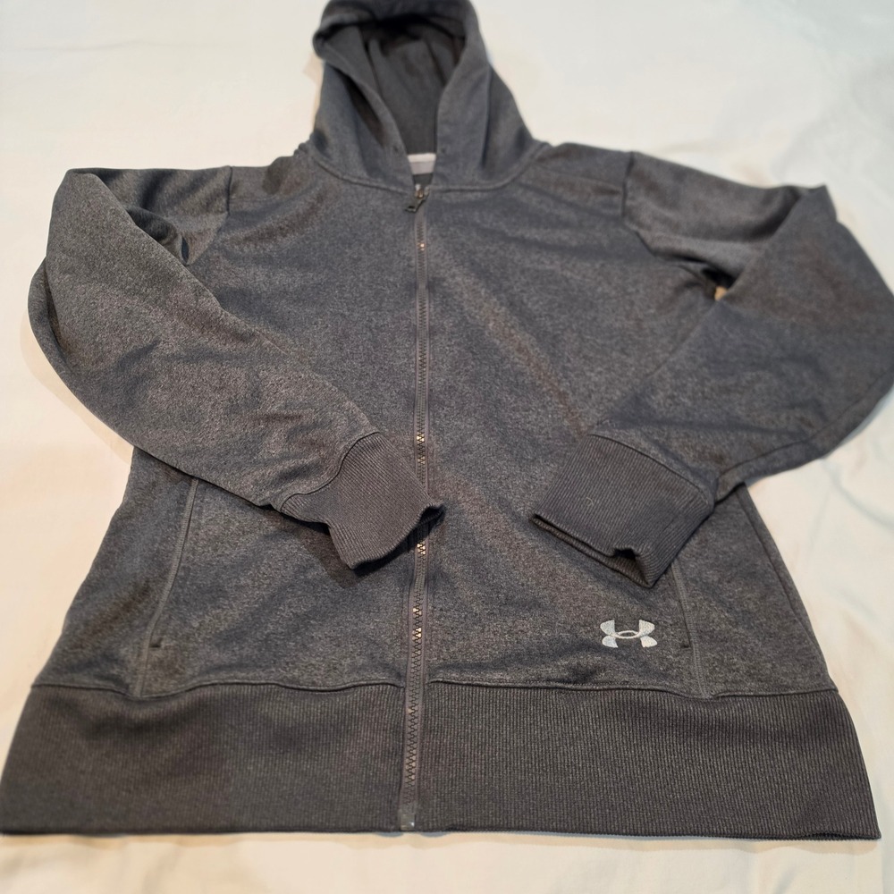 Under Armour UA Storm Hoodie Womens Medium Gray Excellent Full Zip 1232480